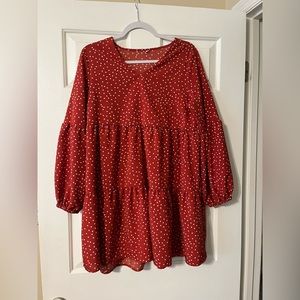 Large Red polka dot dress